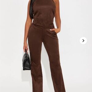 Fashion Nova Elegant Brown Two-Piece Set